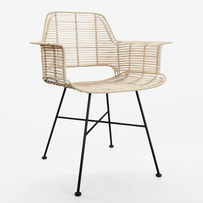 HKLiving Rattan Tub Chair - Natural + Black version — Ver 1