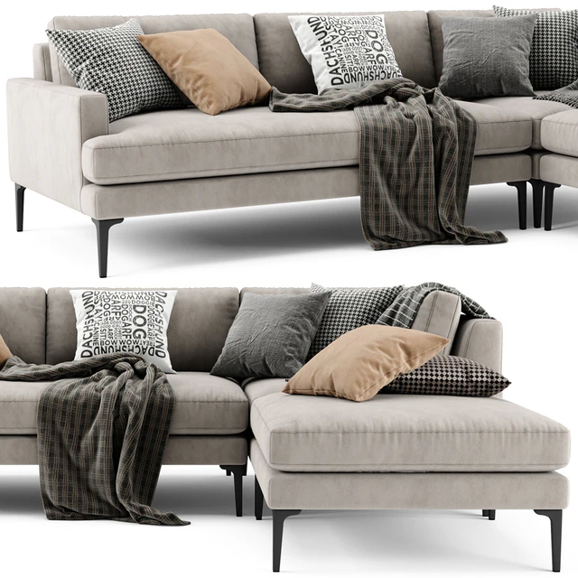 West Elm Andes Sectional Chaise Sofa — Скачать