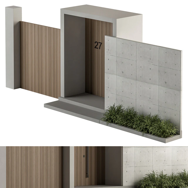 Outdoor Entrance and Fence 05 - Architecture Element — Descargar