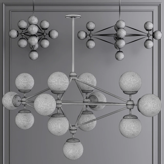Modo Diamond Chandelier 13 Globes Black and Cream Glass — Descargar