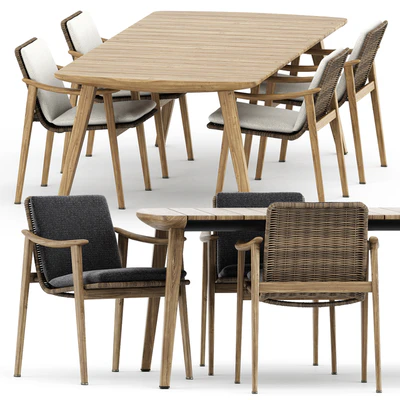 Fynn Outdoor chair and Fynn Dining Outdoor table by Minotti — Вид 1