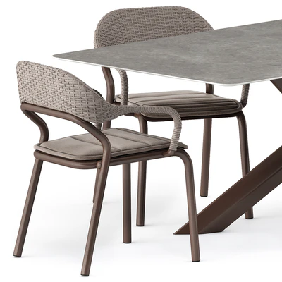 NOSS Armchair and SYSTEM STAR tavolo table by varaschin — Вид 5
