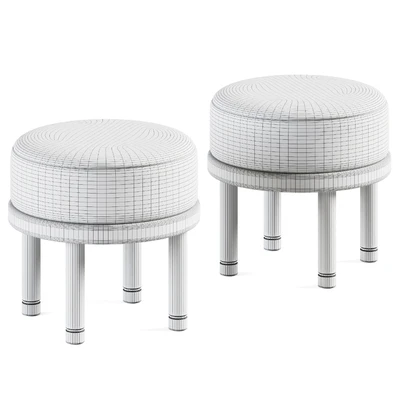 Velvet Petite Moreno Ottoman by Lawson-Fenning / Pouffe — Ver 2
