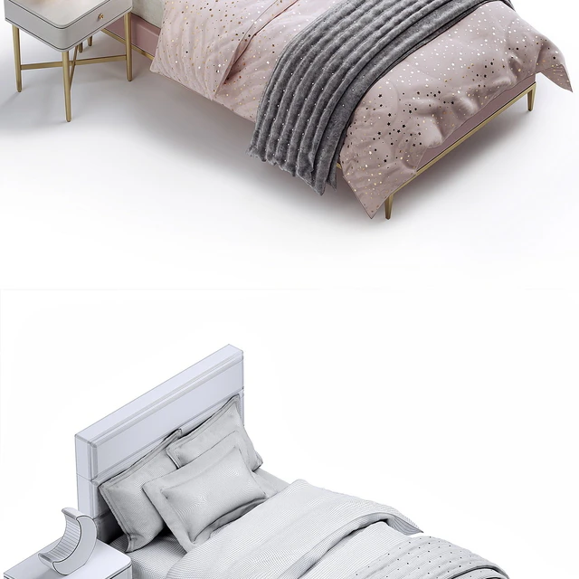 RH Pfeiffer velvet bed — Скачать