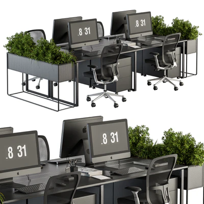 Office Furniture - employee Set - Plants Box Divider 34 — Ver 1