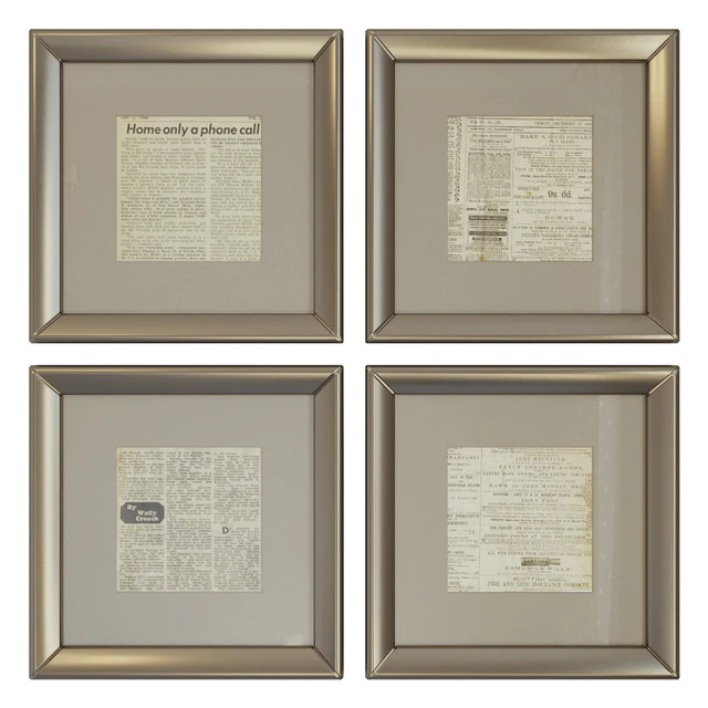 10 frames with newspaper clippings. Set 01. — Download