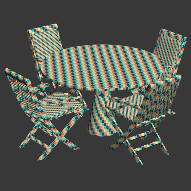 Alesso outdoor furniture set v02 / Набор деревянной мебели — Скачать