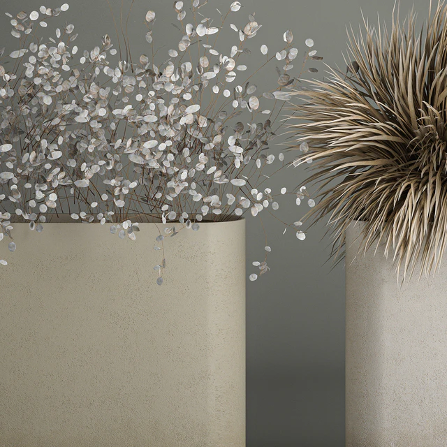 Collection of plant bouquets of dried flowers, moonflower, dry palm branches, dry grass, natural decor .1121. — Descargar