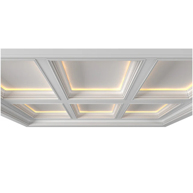 Modern coffered illuminated ceiling Art Deco style — Descargar