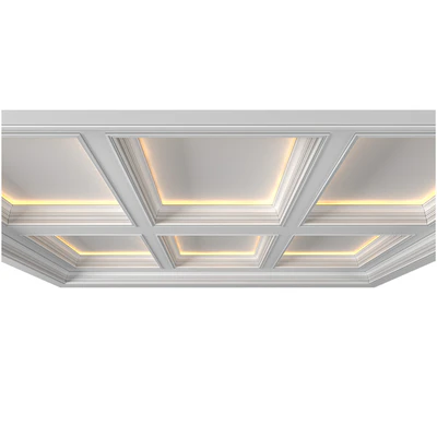 Modern coffered illuminated ceiling Art Deco style — Ver 4