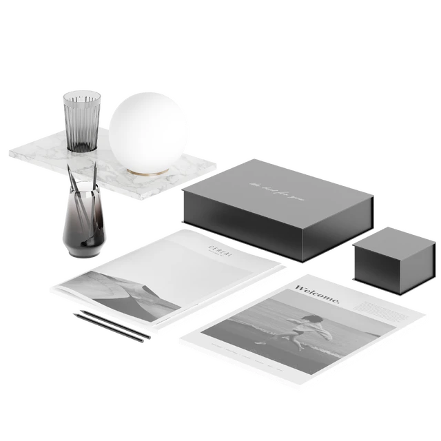 Decorative table set with lamp — Скачать