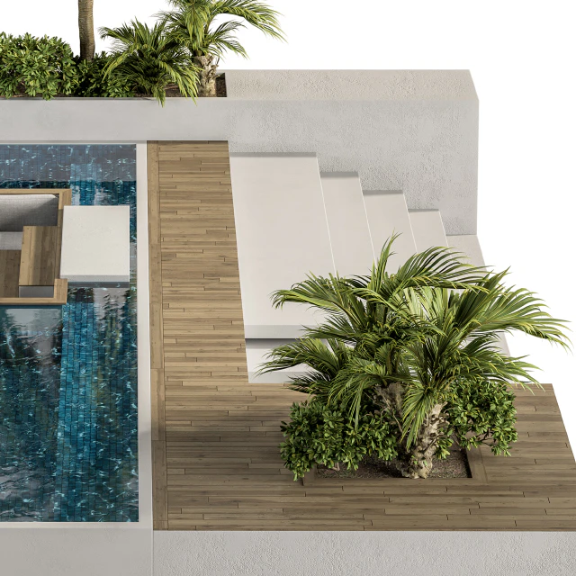 Backyard and Landscape Furniture with Pool 02 — Скачать