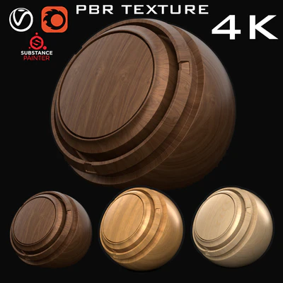 3 Wood PBR Texture & Substance Painter — View 1