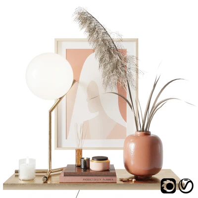 Decorative set with pampas grass — Ver 1