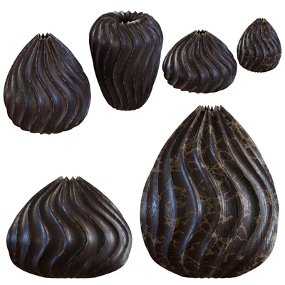 Accessories - Wooden Vases — Ver 5