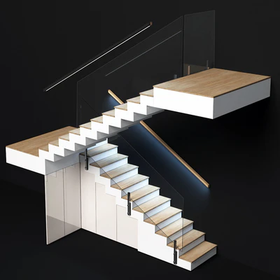 Modern staircase with built-in storage system — Ver 2