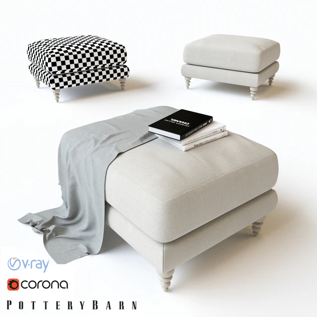 POTTERY BARN - AMALIE UPHOLSTERED OTTOMAN — Descargar