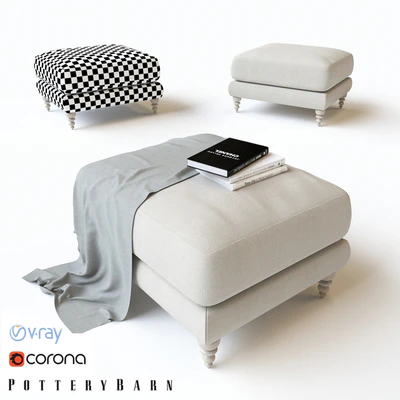 POTTERY BARN - AMALIE UPHOLSTERED OTTOMAN — Ver 2