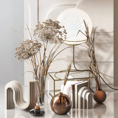Decorative Set 04 with Carex Riparia and graceful Heracleum — Вид 1