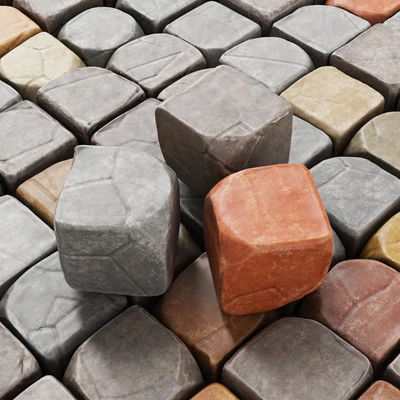 Cube stone granite decoration / Каменные кубы для декорации.(Брусчатка) — Вид 5