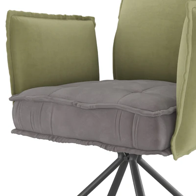 Homary-Modern Upholstered Velvet Accent Chair Soft Chair in Carbon Steel Legs — Вид 7
