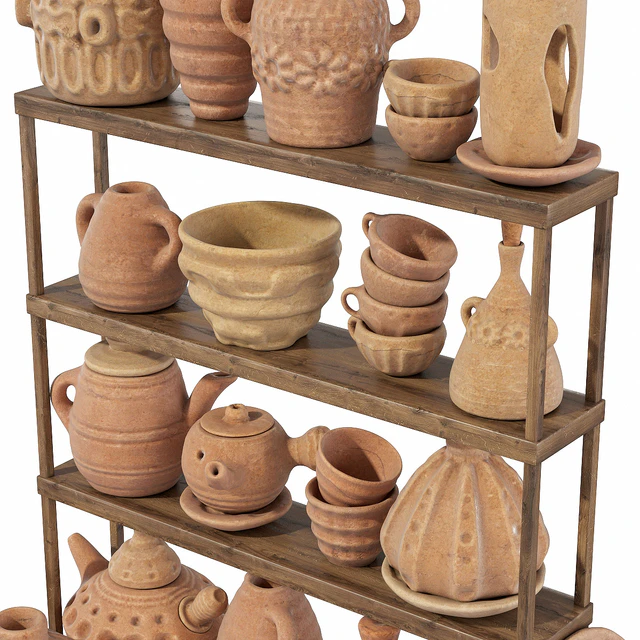 Dishes clay rack n9 / Clay crockery rack No. 9 — Descargar