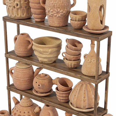 Dishes clay rack n9 / Clay crockery rack No. 9 — Ver 5