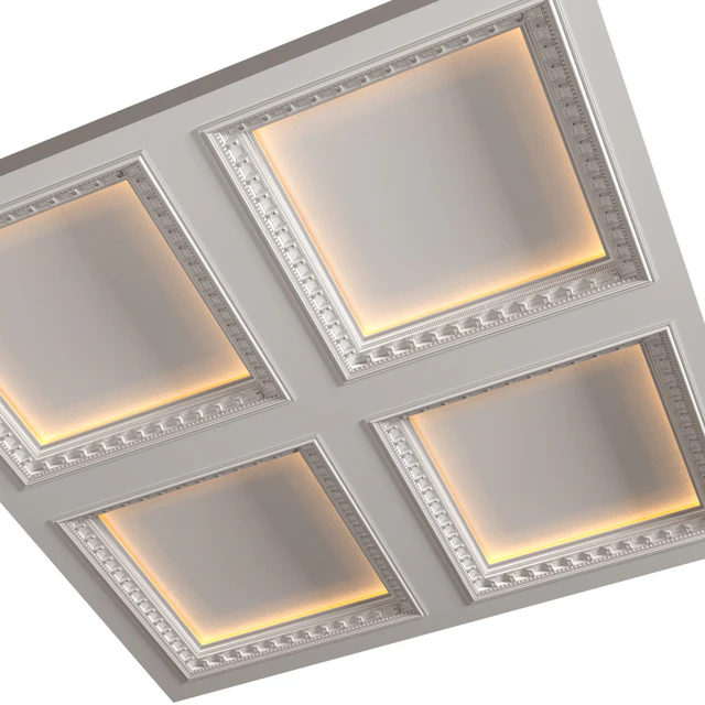 Modern coffered illuminated ceiling Art Deco style — Descargar
