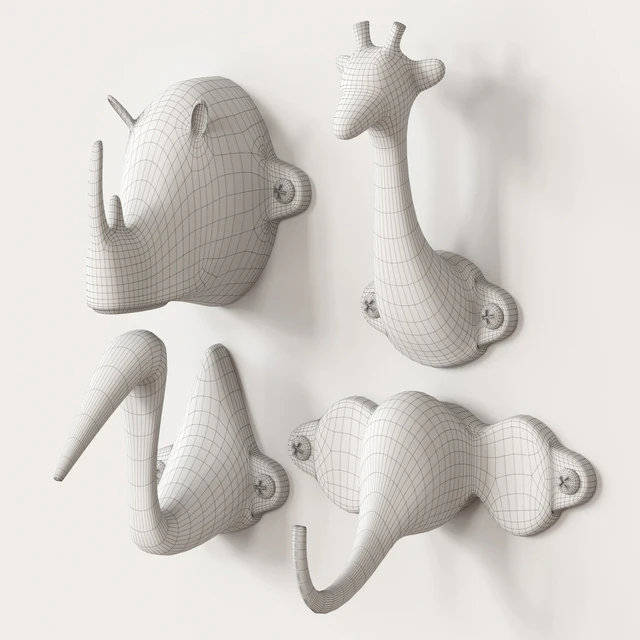Hooks-safari / elephant, giraffe, rhino, heron — Descargar