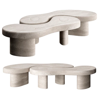 U & ME TABLE TRAVERTINE — Вид 1