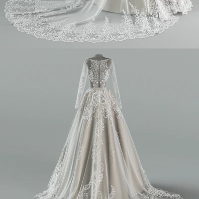 Wedding dress with train — Ver 2