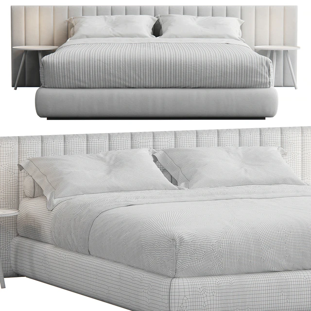 Modern Striped Headboard Bed — Descargar