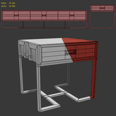 Комод  и тумба прикроватная Ар деко 01. Nightstand, Tvstand by LaLume — Вид 4