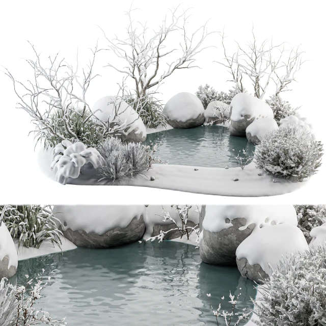 Landscape Furniture Snowy Lake - Set 48-C — Descargar