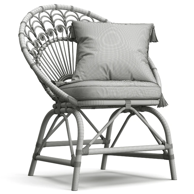 Rattan Vintage Armchair Peacock — Скачать