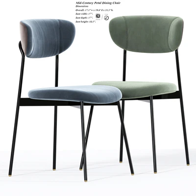 Mid-Century Petal Dining Chair — Ver 3