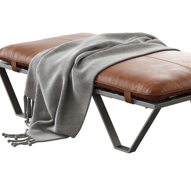 Darrow Tan Leather Ottoman — Descargar