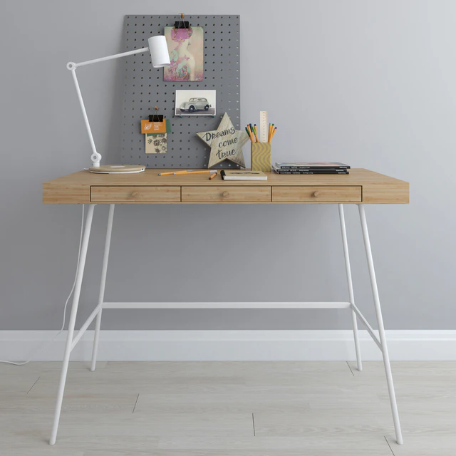 LILLASEN desk with decor — Descargar