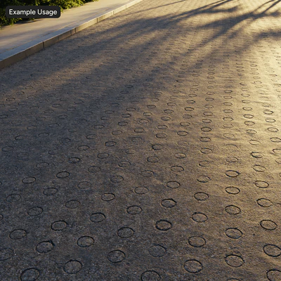 circular patterned aggregate concrete road texture — Ver 5