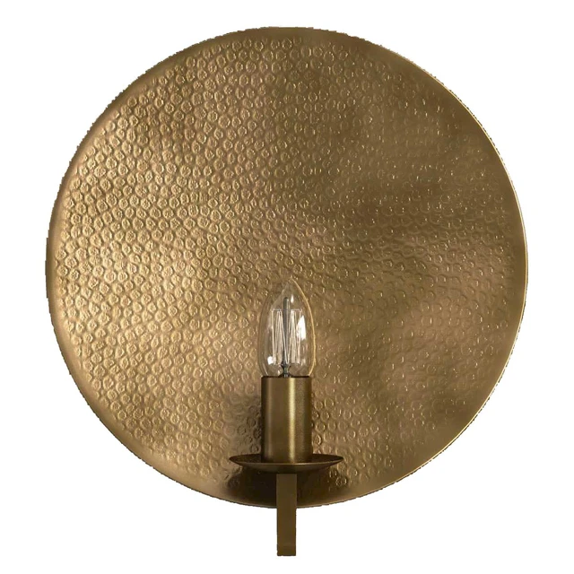 Hammered brass round wall light 3D model — Скачать