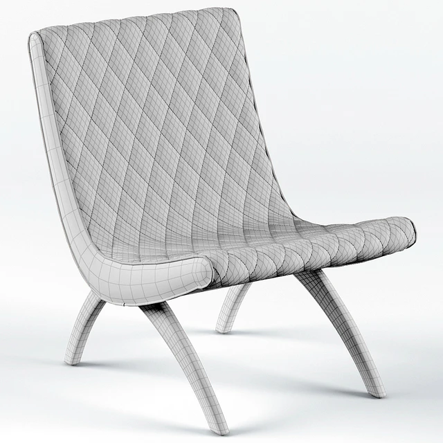 Danforth Mid Century Modern Chestnut Quilted Leather Chair — Descargar