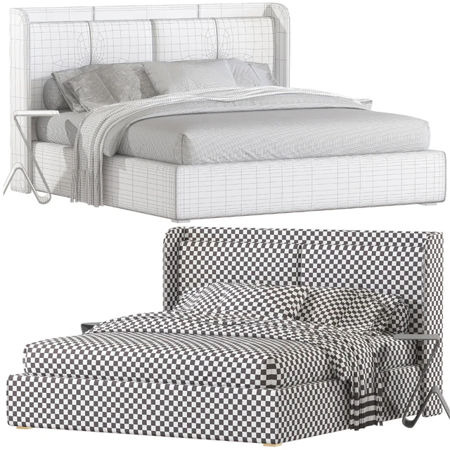 White Wingback Bed 102 — Скачать
