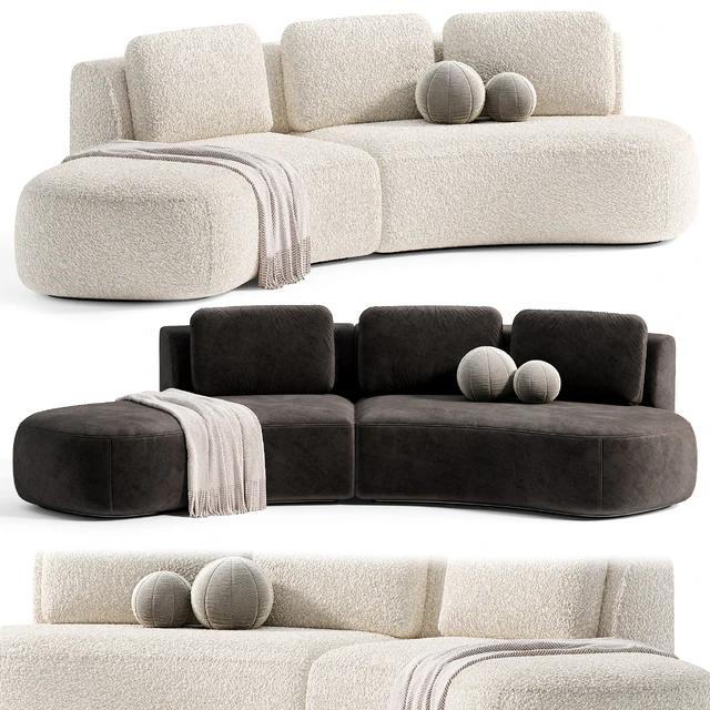 Pebble Boucle Curved Modular Sofa by deluxdeco — Descargar