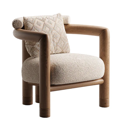 Porto Wood Frame Accent Chair — Ver 1