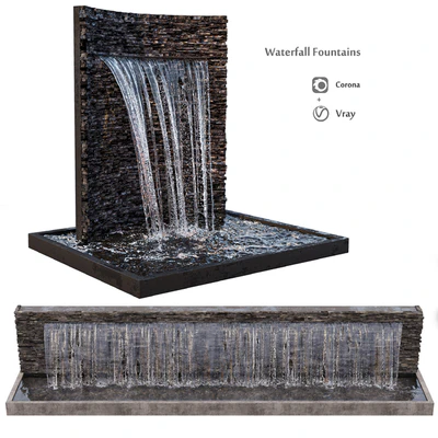 Waterfall fountains rock panel — Ver 1