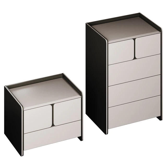 Chest of drawers and bedside table Milan — Скачать