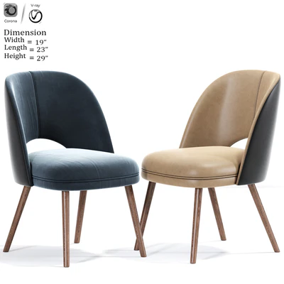 Mid Century Modern Barrel Backed Dining Chair — Ver 3