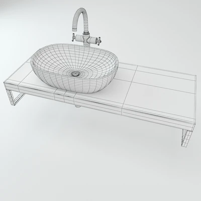 Washbasin on the wooden plate — Вид 3