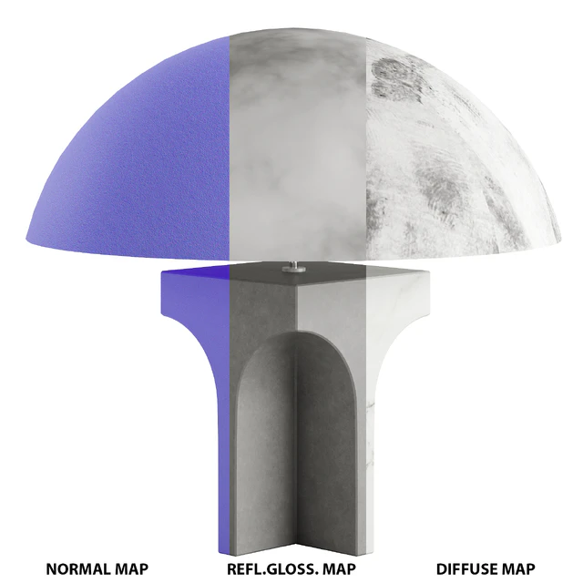 FENDI ROXIE TABLE LAMP MARQUINA BLACK MARBLE — Descargar