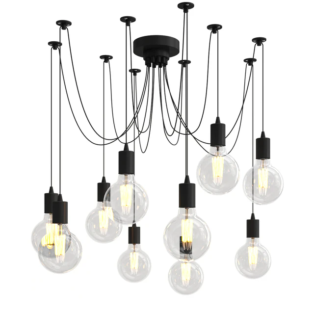 10 Light Cable Chandelier in black — Descargar